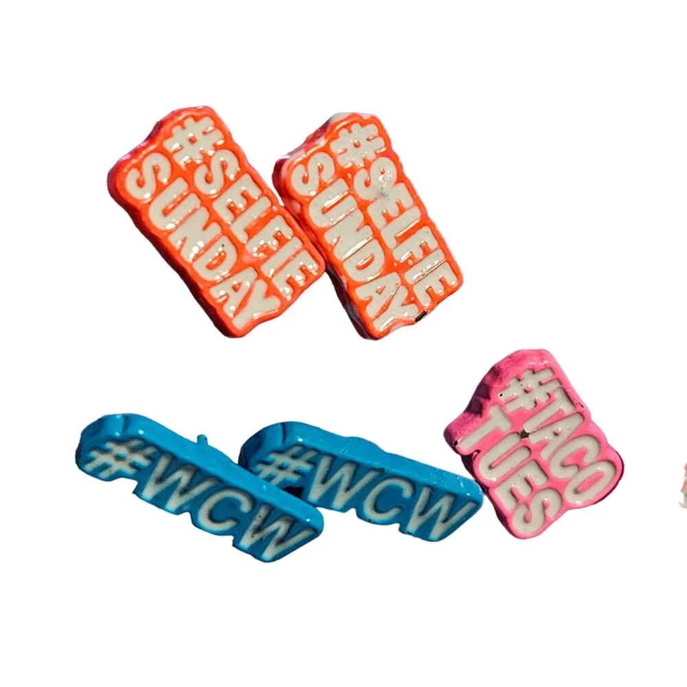 Claires Trendy Hashtag Stud Earrings Set Fun Fashion Jewelry Girls Gift 6 Pairs